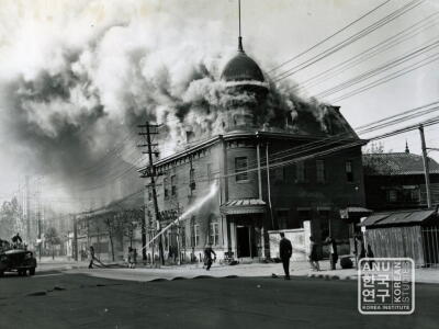 Records Building on fire 